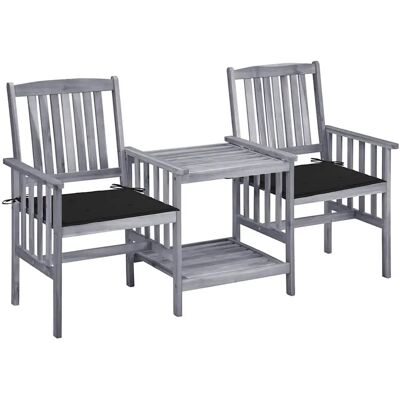 VidaXL Gartenmöbel-Set - Rustikale Holzstühle und Tisch VidaXL Gartenmöbel-Set - Rustikale Holzstühle und Tisch