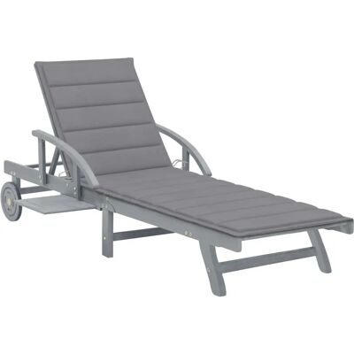 VidaXL Gartensessel Lounge - Verstellbar Akazienholz Grau VidaXL Gartensessel Lounge - Verstellbar Akazienholz Grau