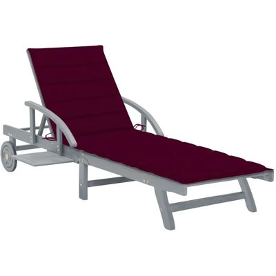 vidaXL Buiten Lounge Stoel Grijs Rood - Tuin, Zwembad, Patio vidaXL Buiten Lounge Stoel Grijs Rood - Tuin, Zwembad, Patio