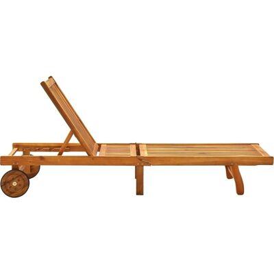 Maisonchic Sedia a sdraio in legno di acacia con cuscino - Sedia a sdraio Maisonchic Sedia a sdraio in legno di acacia con cuscino - Sedia a sdraio