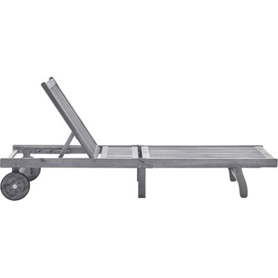 vidaXL Gartenliege mit Polster - Verstellbar, Massives Akazienholz vidaXL Gartenliege mit Polster - Verstellbar, Massives Akazienholz