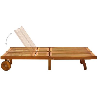 Vidaxl Gartenliege mit Kissen - Massives Akazienholz Vidaxl Gartenliege mit Kissen - Massives Akazienholz