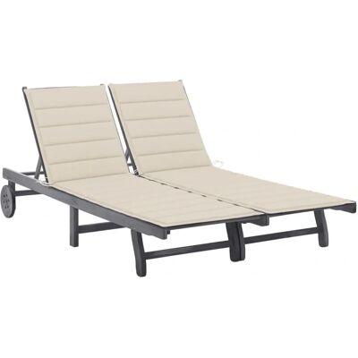 vidaXL Outdoor Chair Modell 3061392 - Lounge, Gepolstert, Akazie, Beige, Grau vidaXL Outdoor Chair Modell 3061392 - Lounge, Gepolstert, Akazie, Beige, Grau