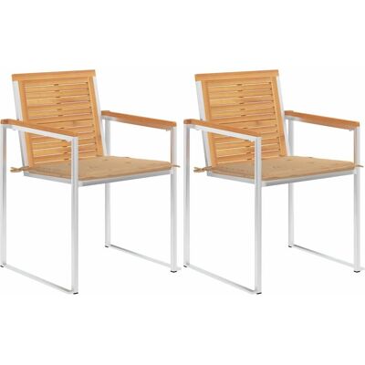 vidaXL Teak Gartenstühle mit Kissen - Gartenmöbel vidaXL Teak Gartenstühle mit Kissen - Gartenmöbel
