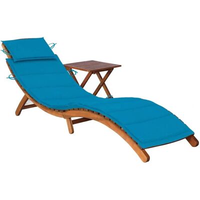 VidaXL Gartensessel - Akazienholz Blau Polstersitz VidaXL Gartensessel - Akazienholz Blau Polstersitz