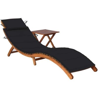 vidaXL Outdoor Liegestuhl mit Polster - Garten Sonnenliege & Tisch vidaXL Outdoor Liegestuhl mit Polster - Garten Sonnenliege & Tisch