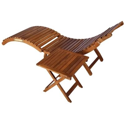 vidaXL Sonnenliege mit Tisch und Kissen - Taupe vidaXL Sonnenliege mit Tisch und Kissen - Taupe