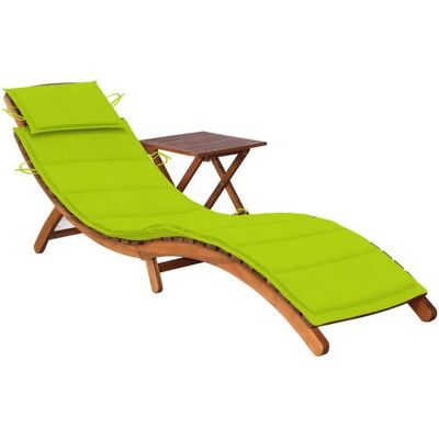 vidaXL Outdoor Stuhl - Gepolsterte Akazienholz Grün - Lounge Stuhl vidaXL Outdoor Stuhl - Gepolsterte Akazienholz Grün - Lounge Stuhl