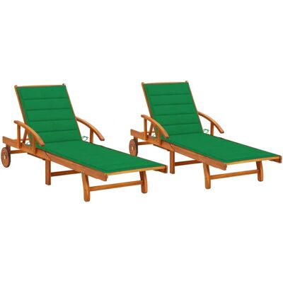 VidaXL Gartensessel - Verstellbarer Akazien Holz Lounge mit Kissen VidaXL Gartensessel - Verstellbarer Akazien Holz Lounge mit Kissen
