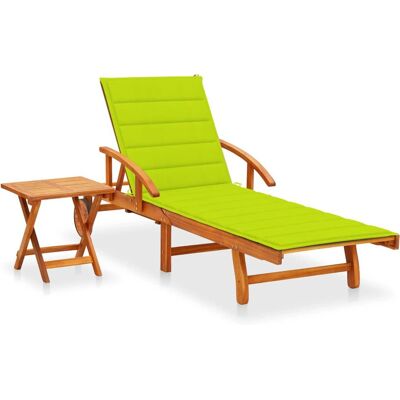 VidaXL Outdoor Lounge Chair - Verstellbarer Garten Sonnenliege mit Tisch & Kissen VidaXL Outdoor Lounge Chair - Verstellbarer Garten Sonnenliege mit Tisch & Kissen