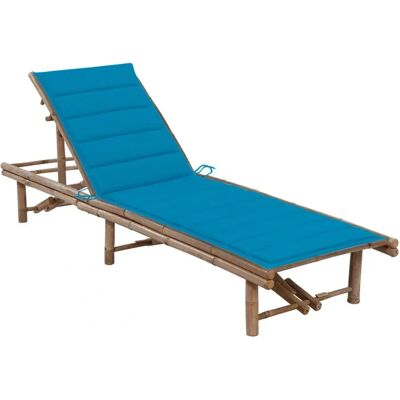 VidaXL Outdoor Loungesessel - Verstellbar Bambus Blau VidaXL Outdoor Loungesessel - Verstellbar Bambus Blau