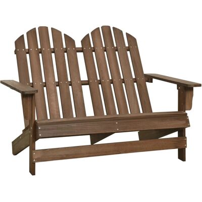 vidaXL Dennenhout 2-zits tuin Adirondack stoel Bruin vidaXL Dennenhout 2-zits tuin Adirondack stoel Bruin