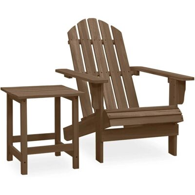 vidaXL Gartenmöbel-Set - Braun - Adirondack Stuhl mit Hocker und Tisch vidaXL Gartenmöbel-Set - Braun - Adirondack Stuhl mit Hocker und Tisch