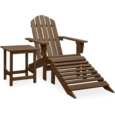 vidaXL Massive Fichtenholz Garten Adirondack Stuhl mit Ottoman & Tisch - Gartensessel vidaXL Massive Fichtenholz Garten Adirondack Stuhl mit Ottoman & Tisch - Gartensessel