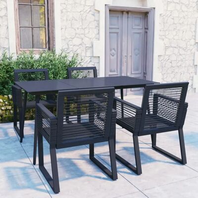 vidaXL Ulkokalusteet 5 osaa PVC Rattan Musta vidaXL Ulkokalusteet 5 osaa PVC Rattan Musta