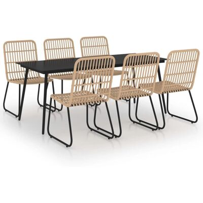 vidaXL - Outdoor Dining Set 7tlg - Poly Rattan vidaXL - Outdoor Dining Set 7tlg - Poly Rattan
