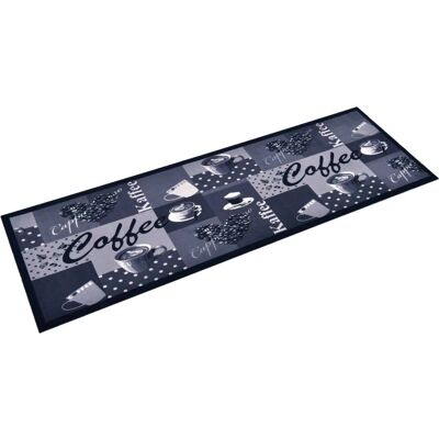 vidaXL Keuken Vloermat Wasbaar Koffie Blauw - Vloermat vidaXL Keuken Vloermat Wasbaar Koffie Blauw - Vloermat