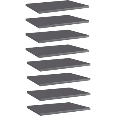 vidaXL - Bookshelf Boards - Gris Brillo - 8 uds - Tableros de estantería vidaXL - Bookshelf Boards - Gris Brillo - 8 uds - Tableros de estantería