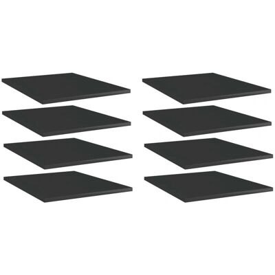 vidaXL 8x Bücherregalbretter Hochglanz Schwarz - Bücherregalregalbretter vidaXL 8x Bücherregalbretter Hochglanz Schwarz - Bücherregalregalbretter