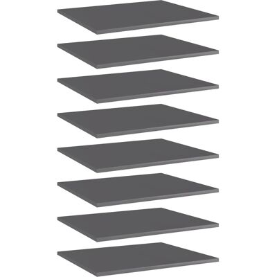 vidaXL Tablas para Estantería 8 uds Brillo Alto Gris - Tablas para Estantería vidaXL Tablas para Estantería 8 uds Brillo Alto Gris - Tablas para Estantería