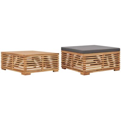 vidaXL Gartenset - Teakholz Outdoor Bank & Hocker vidaXL Gartenset - Teakholz Outdoor Bank & Hocker