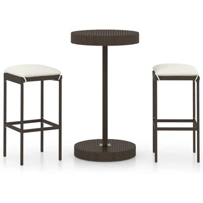 vidaXL Gartenmöbel Set - Rattan Braun - Bar Set vidaXL Gartenmöbel Set - Rattan Braun - Bar Set