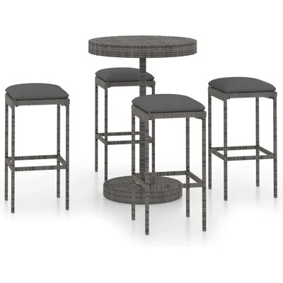 Conjunto de Bar no Jardim Maisonchic 5 Peças Cinza Conjunto de Bar no Jardim Maisonchic 5 Peças Cinza