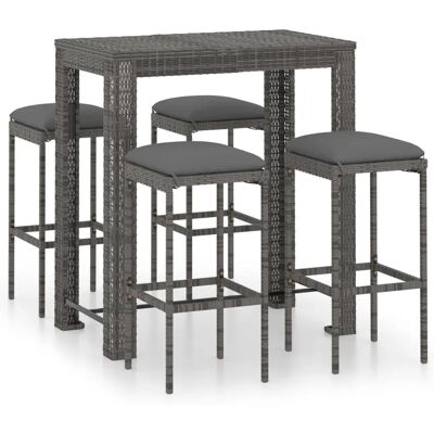 Maisonchic Havebar Sæt - Vejrbestandigt Rattan - 5 Stykker Maisonchic Havebar Sæt - Vejrbestandigt Rattan - 5 Stykker