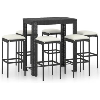 vidaXL Gartenterrassen-Set - 7 Teile, Wetterfestes PE Rattan, Stahlrahmen vidaXL Gartenterrassen-Set - 7 Teile, Wetterfestes PE Rattan, Stahlrahmen