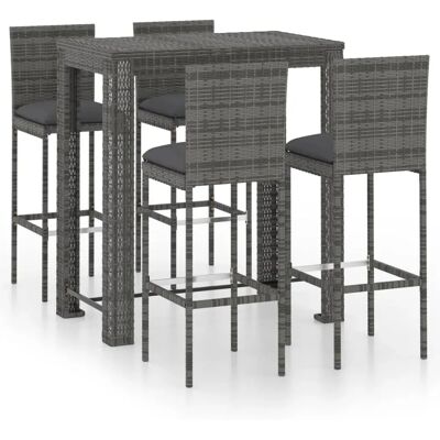 vidaXL Gartentisch-Set - Wetterfester Rattan - 5 Stück vidaXL Gartentisch-Set - Wetterfester Rattan - 5 Stück
