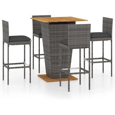 Maisonchic Gartentisch-Set - Wetterfestes PE Rattan - 1 Tisch 4 Hocker Maisonchic Gartentisch-Set - Wetterfestes PE Rattan - 1 Tisch 4 Hocker