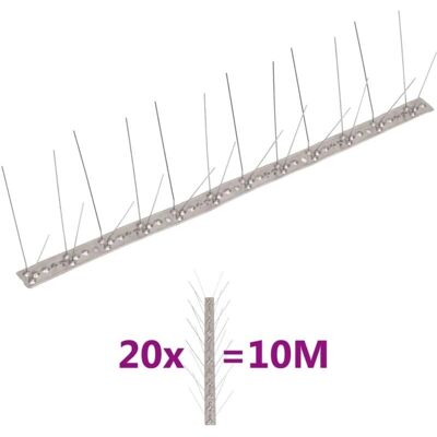 vidaXL 4-Reihen Edelstahl Vogel- und Taubenspitzen Set 20 - 10 m vidaXL 4-Reihen Edelstahl Vogel- und Taubenspitzen Set 20 - 10 m