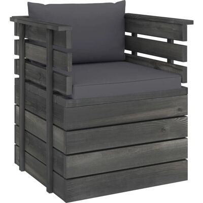 vidaXL Gartensofa - Holz, Stoff, Polyester vidaXL Gartensofa - Holz, Stoff, Polyester