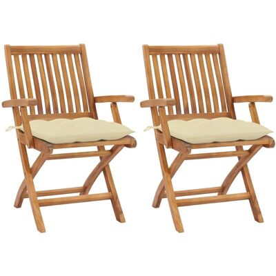 vidaXL Gartensessel - Teak, Klappbar, Gepolstert - Gartenmöbel vidaXL Gartensessel - Teak, Klappbar, Gepolstert - Gartenmöbel