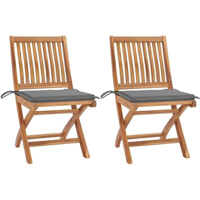 vidaXL Gartenstühle-Set - Langlebiges Teak, Faltbar, 2 Stk. vidaXL Gartenstühle-Set - Langlebiges Teak, Faltbar, 2 Stk.
