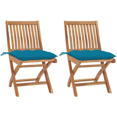 vidaXL Langlebige Teak Gartenstühle - 2 Stück vidaXL Langlebige Teak Gartenstühle - 2 Stück