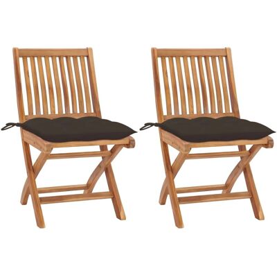 vidaXL Gartensessel - Faltbares Teakholz, Grau Taupe - Gartenmöbel vidaXL Gartensessel - Faltbares Teakholz, Grau Taupe - Gartenmöbel