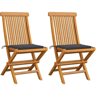 VidaXL Teak Gartensessel - Klappbarer Sitz mit Kissen VidaXL Teak Gartensessel - Klappbarer Sitz mit Kissen