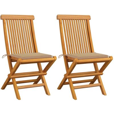 VidaXL 3062463 Outdoor-Stuhl - Klappbar Teak Beige VidaXL 3062463 Outdoor-Stuhl - Klappbar Teak Beige