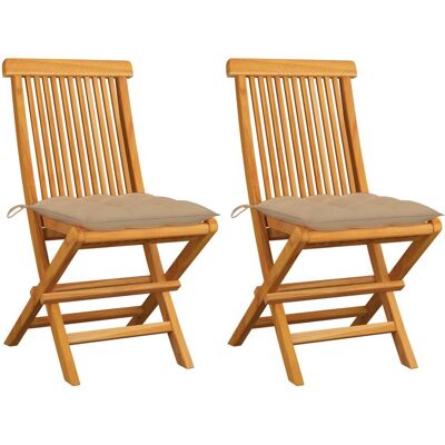 VidaXL Outdoor Stuhl Teak Beige - Garten Klappstuhl VidaXL Outdoor Stuhl Teak Beige - Garten Klappstuhl