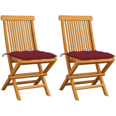 VidaXL 3062484 Outdoor-Stuhl - Faltbar, Teak, Rot VidaXL 3062484 Outdoor-Stuhl - Faltbar, Teak, Rot