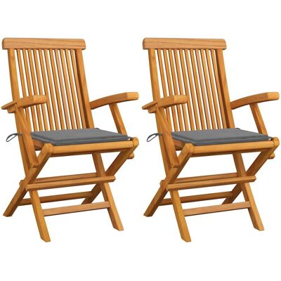 VidaXL Gartenstuhl - Klappbarer Teakgrau Sitz VidaXL Gartenstuhl - Klappbarer Teakgrau Sitz