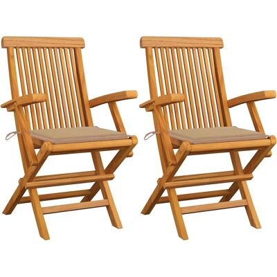 vidaXL Gartenstühle mit Kissen - Teakholz Set vidaXL Gartenstühle mit Kissen - Teakholz Set