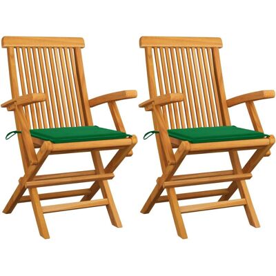 VidaXL Gartenstuhl - Klappbarer Teak-Sitz mit Kissen VidaXL Gartenstuhl - Klappbarer Teak-Sitz mit Kissen