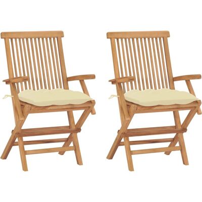 VidaXL Gartensessel - Teak Creme - Garten, Terrasse VidaXL Gartensessel - Teak Creme - Garten, Terrasse
