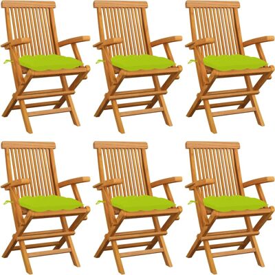 VidaXL Outdoor Stuhl - Klappbarer Teak Grüner Sitz - Gartenmöbel VidaXL Outdoor Stuhl - Klappbarer Teak Grüner Sitz - Gartenmöbel