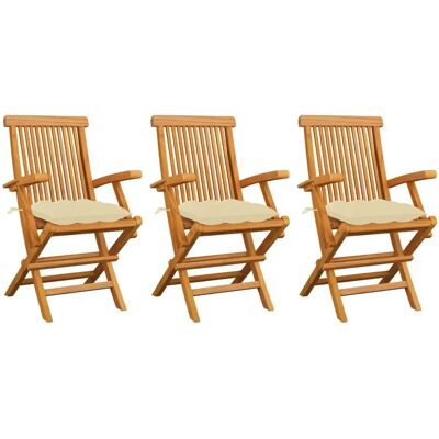 vidaXL Gartenset aus Teak - Faltbar, Bequeme Kissen, Langlebig vidaXL Gartenset aus Teak - Faltbar, Bequeme Kissen, Langlebig
