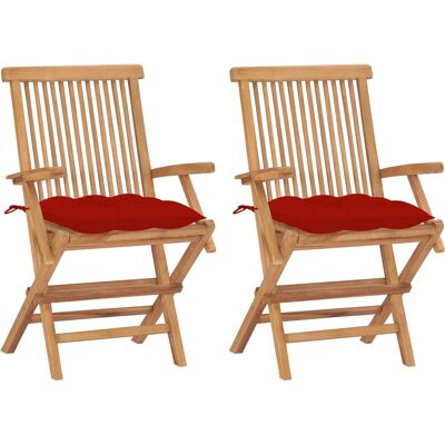 VidaXL Gartenstuhl - Teak Rot Polsterstuhl - Gartenmöbel VidaXL Gartenstuhl - Teak Rot Polsterstuhl - Gartenmöbel