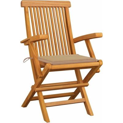 vidaxl - Gartenstühle - 6 Teakholz-Oberflächen mit Kissen vidaxl - Gartenstühle - 6 Teakholz-Oberflächen mit Kissen