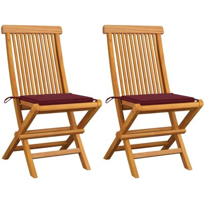 VidaXL Gartenstuhl - Teak Rot Kissen - Langlebig & Klappbar VidaXL Gartenstuhl - Teak Rot Kissen - Langlebig & Klappbar